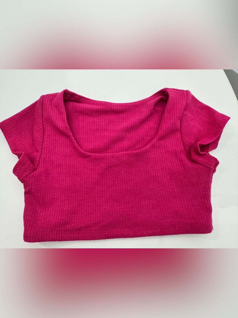 Tiger Friday honest short sleeve crop top in fuschia